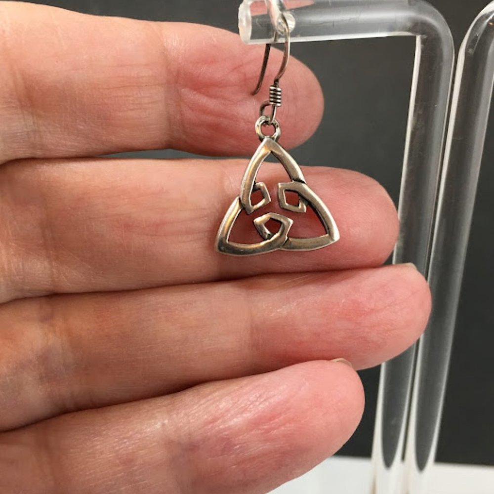 Celtic Knot Dangle Earrings, Solid Sterling Silver - image 7